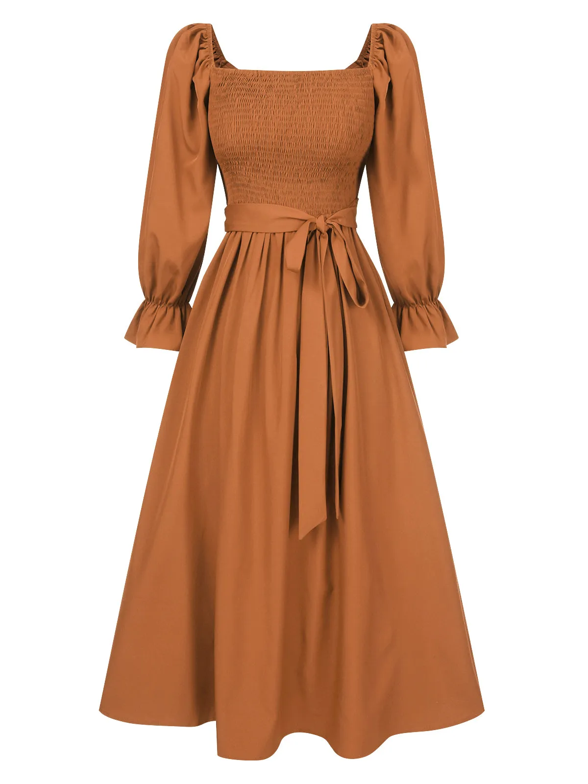 1940s Ruffle Wrap Reversible Puff Sleeve Dress