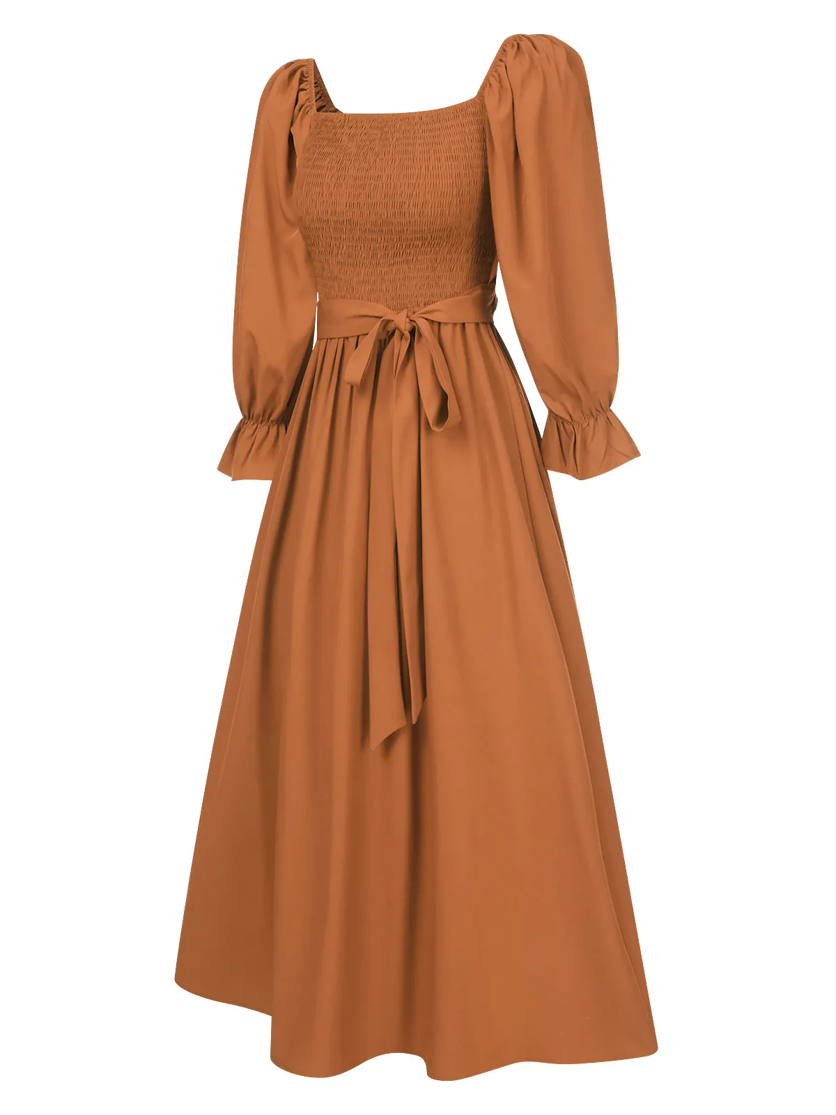 1940s Ruffle Wrap Reversible Puff Sleeve Dress