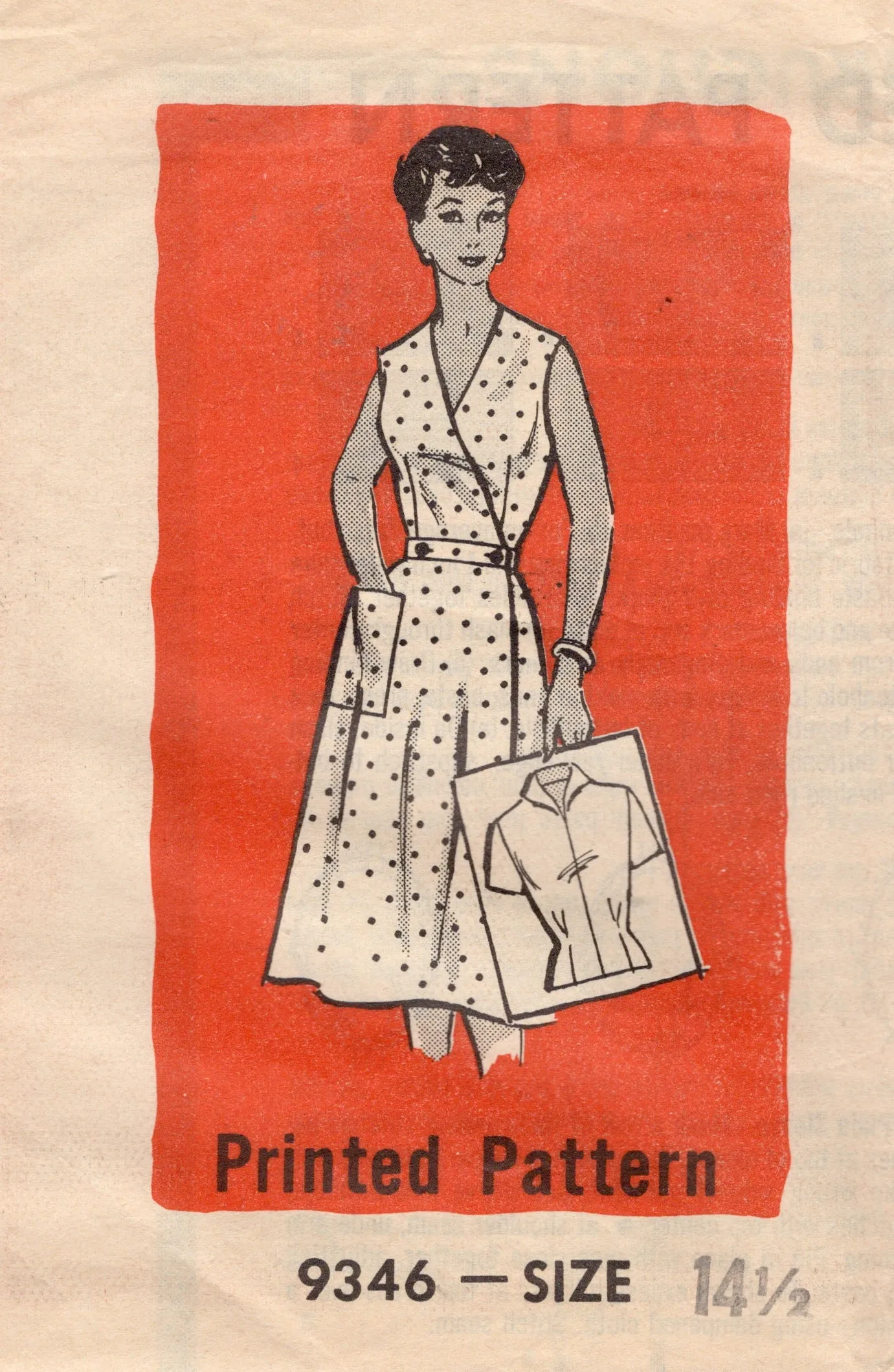 1960’s Mail Order Wrap Dress Pattern and Fitted Blouse - Bust 35” - No. 9346