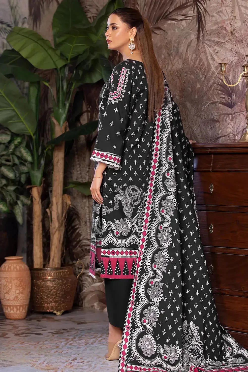 3PC Printed Unstitched Cambric Suit KCC-2848