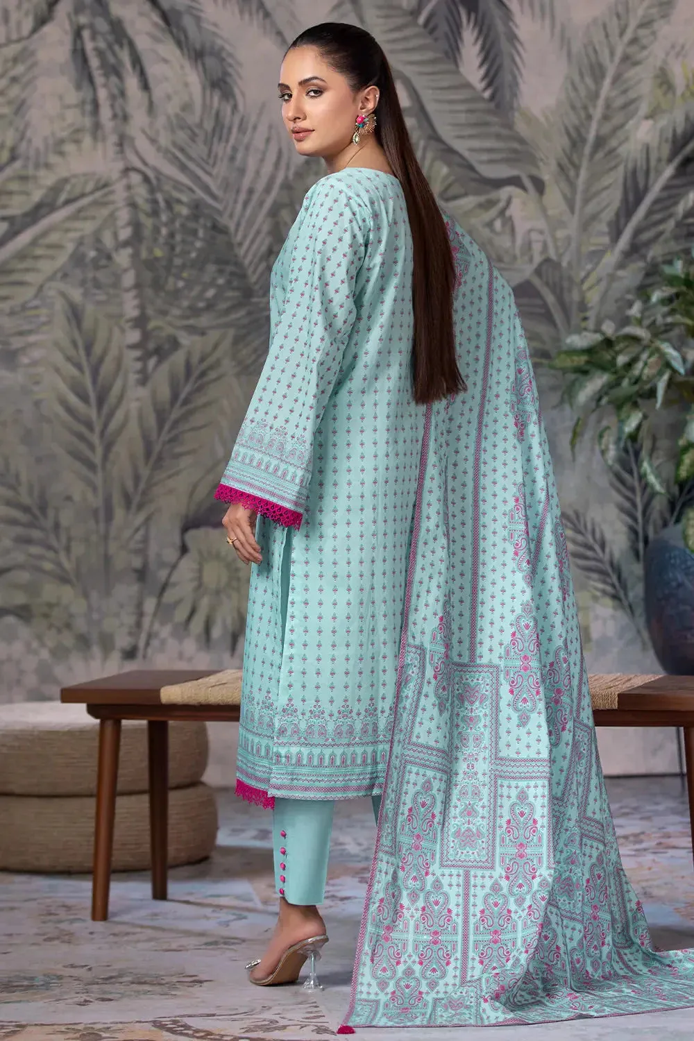 3PC Printed Unstitched Cambric Suit KCC-2849