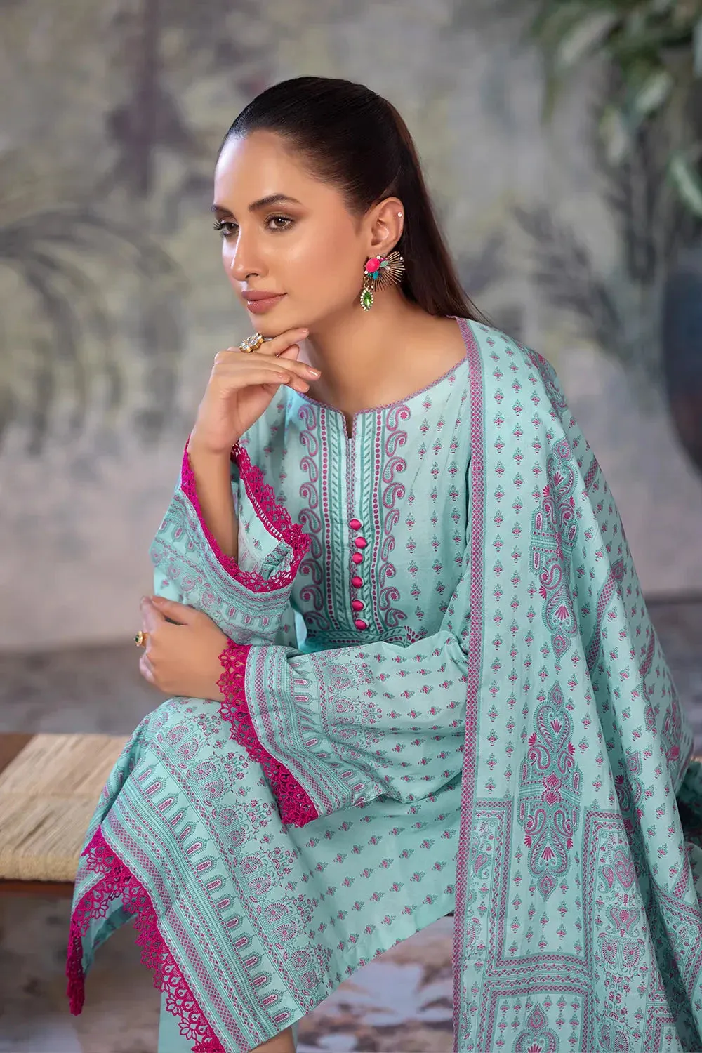 3PC Printed Unstitched Cambric Suit KCC-2849