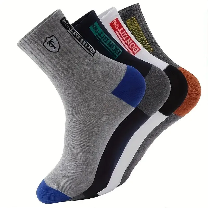 5-Pairs: Stylish Breathable Warm Crew Socks For Men