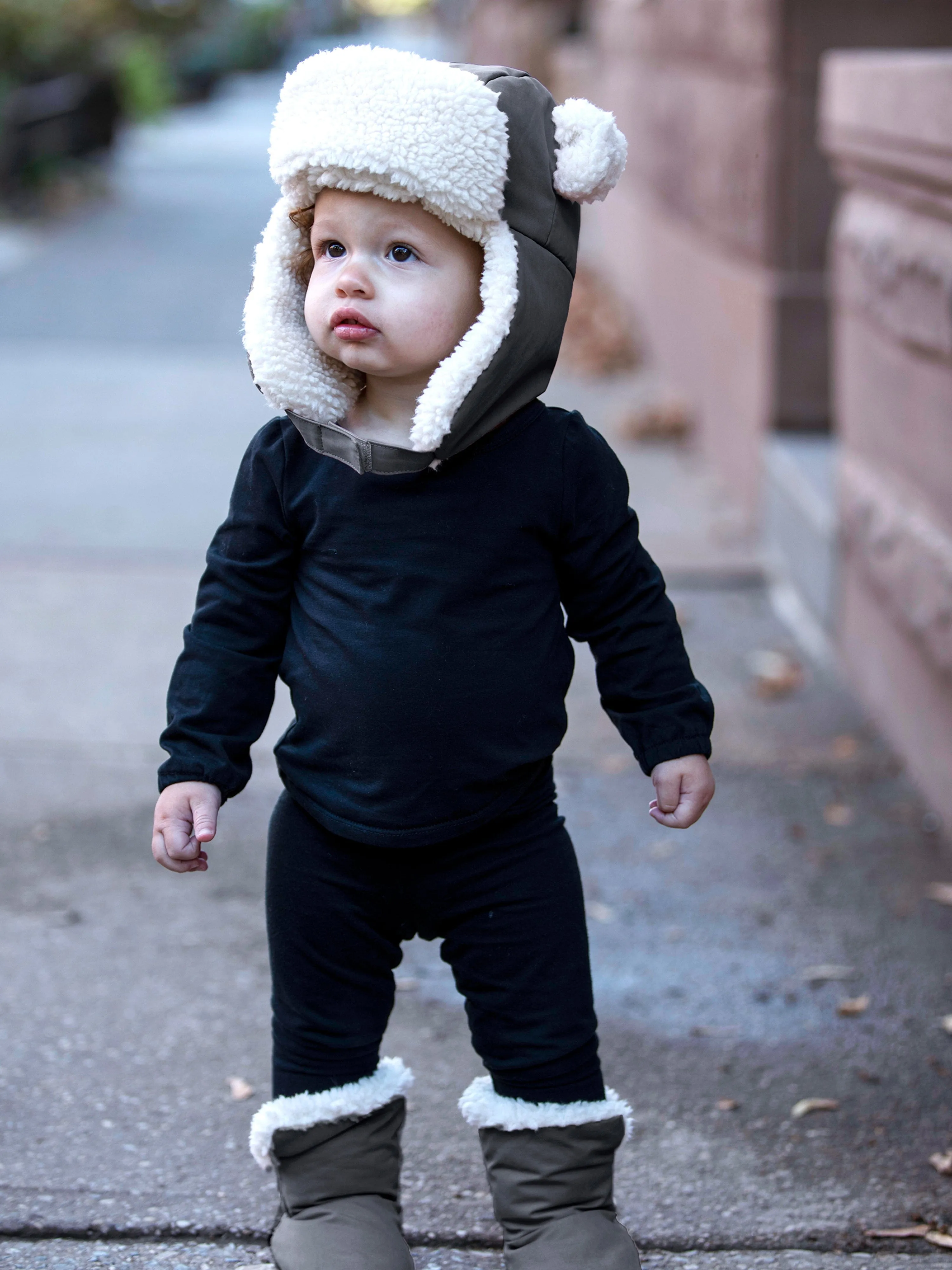 7AM Enfant Baby Boys The Cub Set-Benji Mittens & Hat (Ears) in Grey