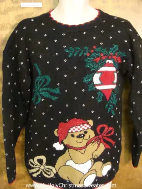 80s Teddy Bear Horrible Christmas Sweater Pullover