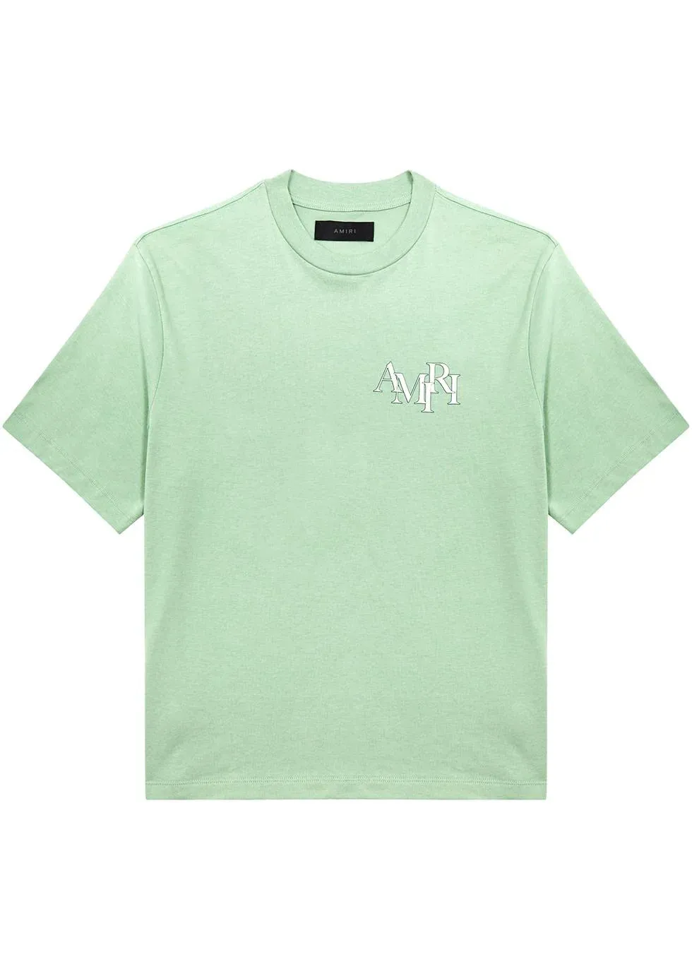 AMIRI Staggered Logo Tee Frosty Green