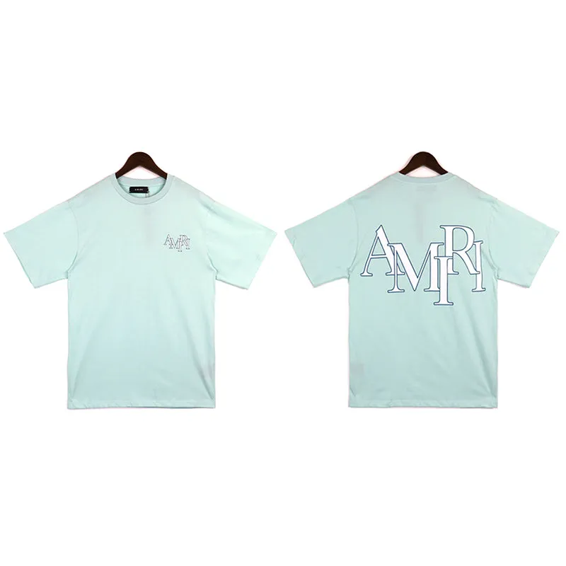 AMIRI Staggered Logo Tee Frosty Green