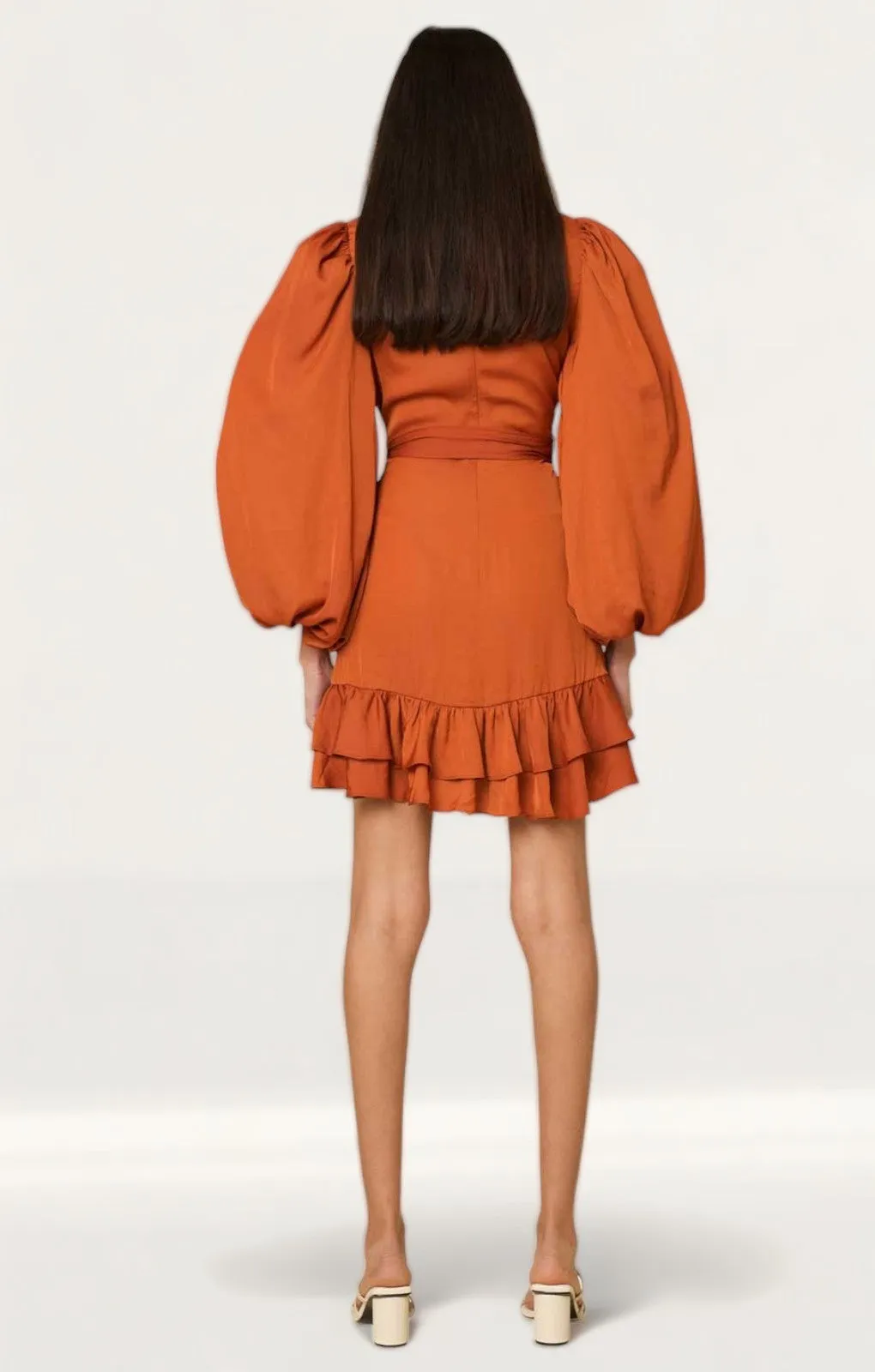 Amy Lynn Kravitz Puff Sleeve Wrap Dress