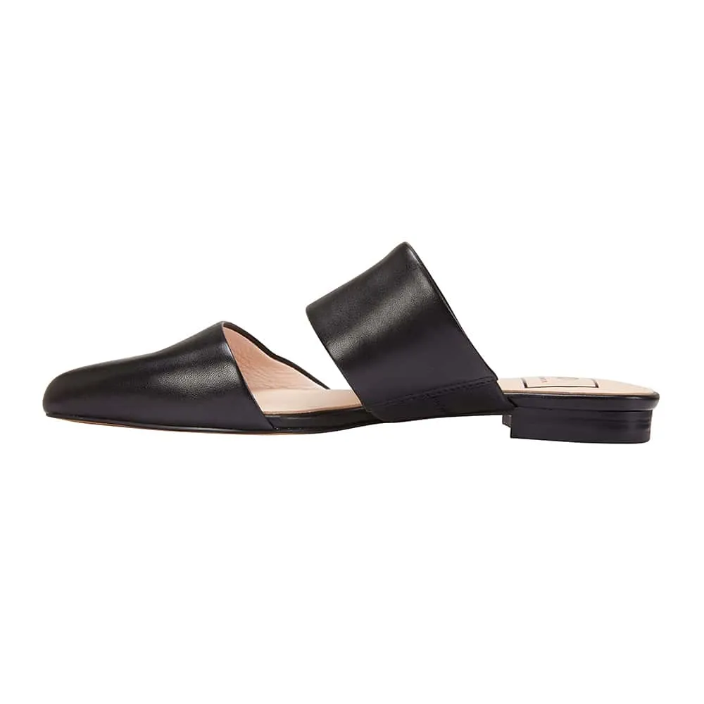 Arcadia Slide in Black Leather