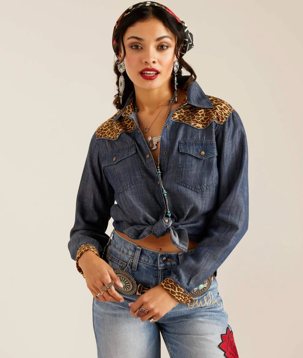 Ariat x Rodeo Quincy Layla Rose Chambray Shirt-XS