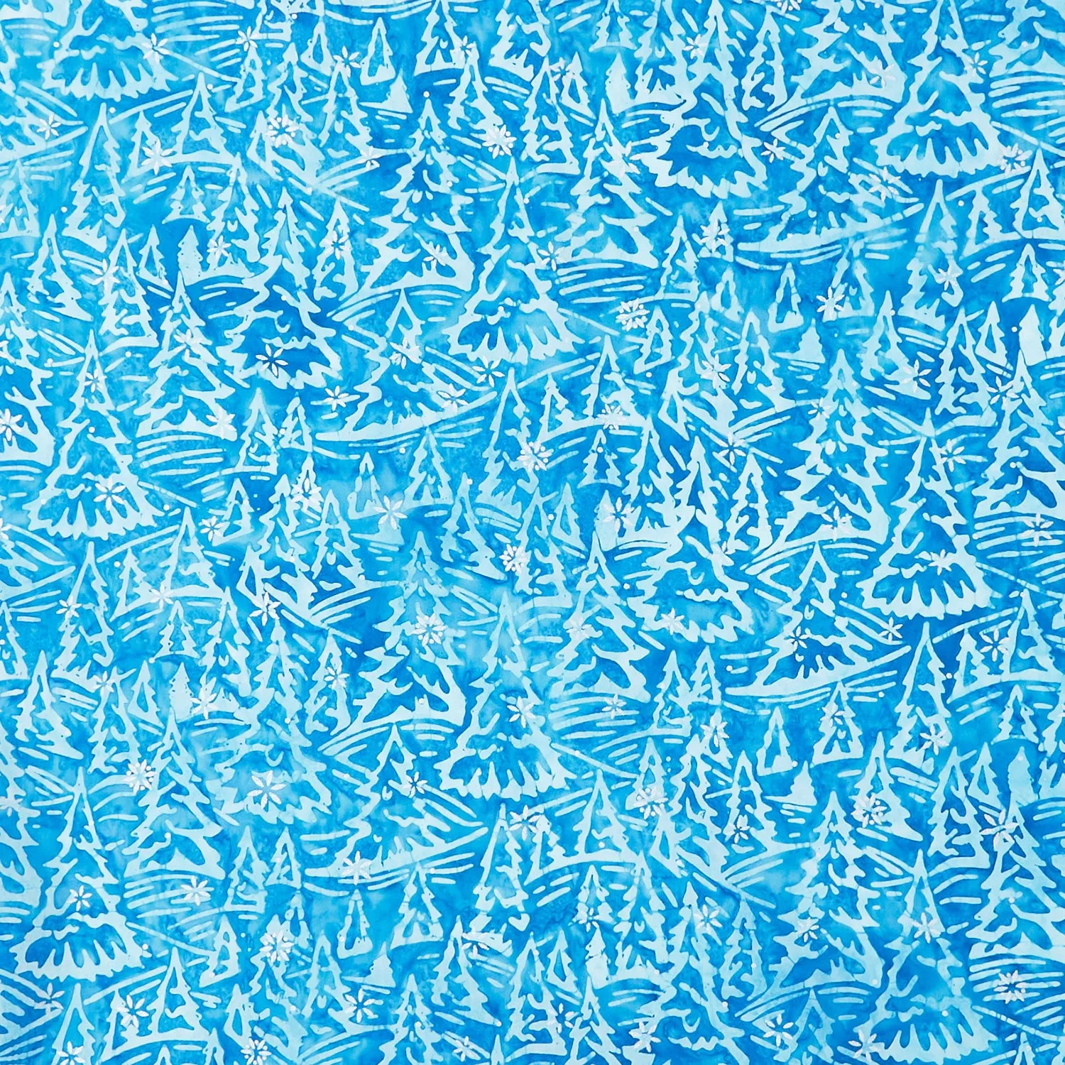 Artisan Batiks - Snowscape Forest Cerulean Metallic Yardage