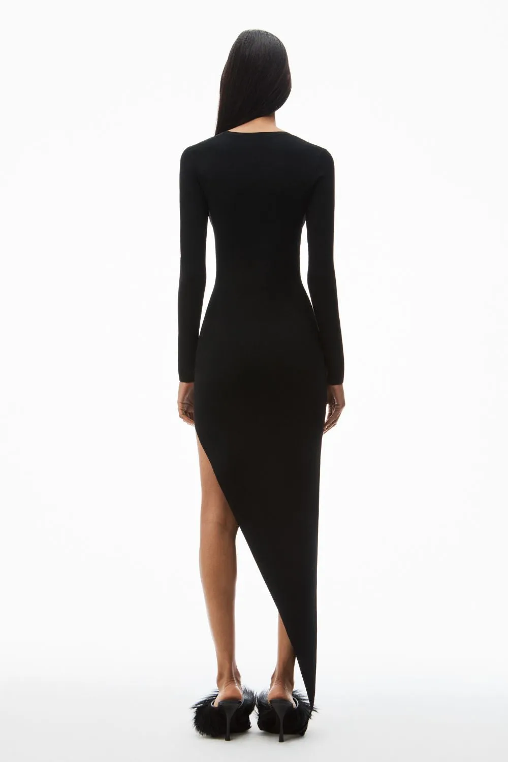 Asymmetric Long-sleeve Dress