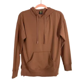 Athletic Works Brown Fleece Lined Hooded Pullover- Size XS (0-2)