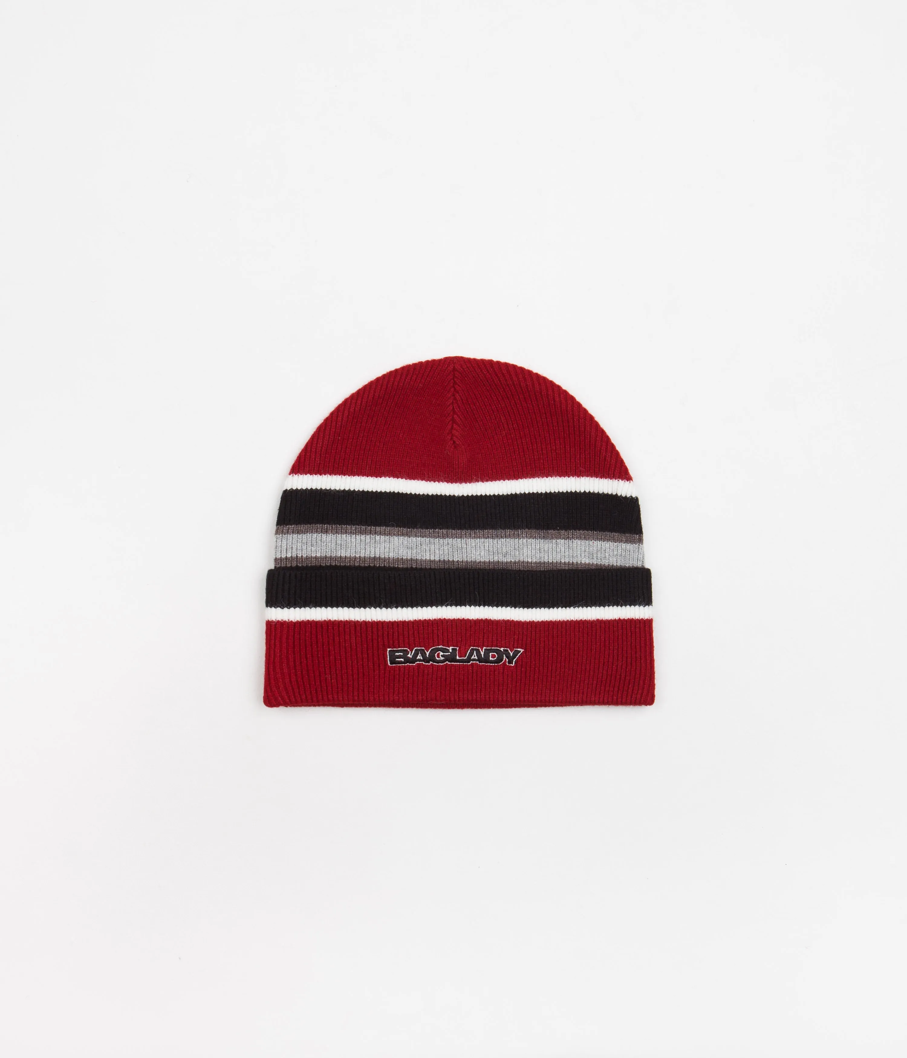 Baglady Eros Striped Beanie - Red / Black