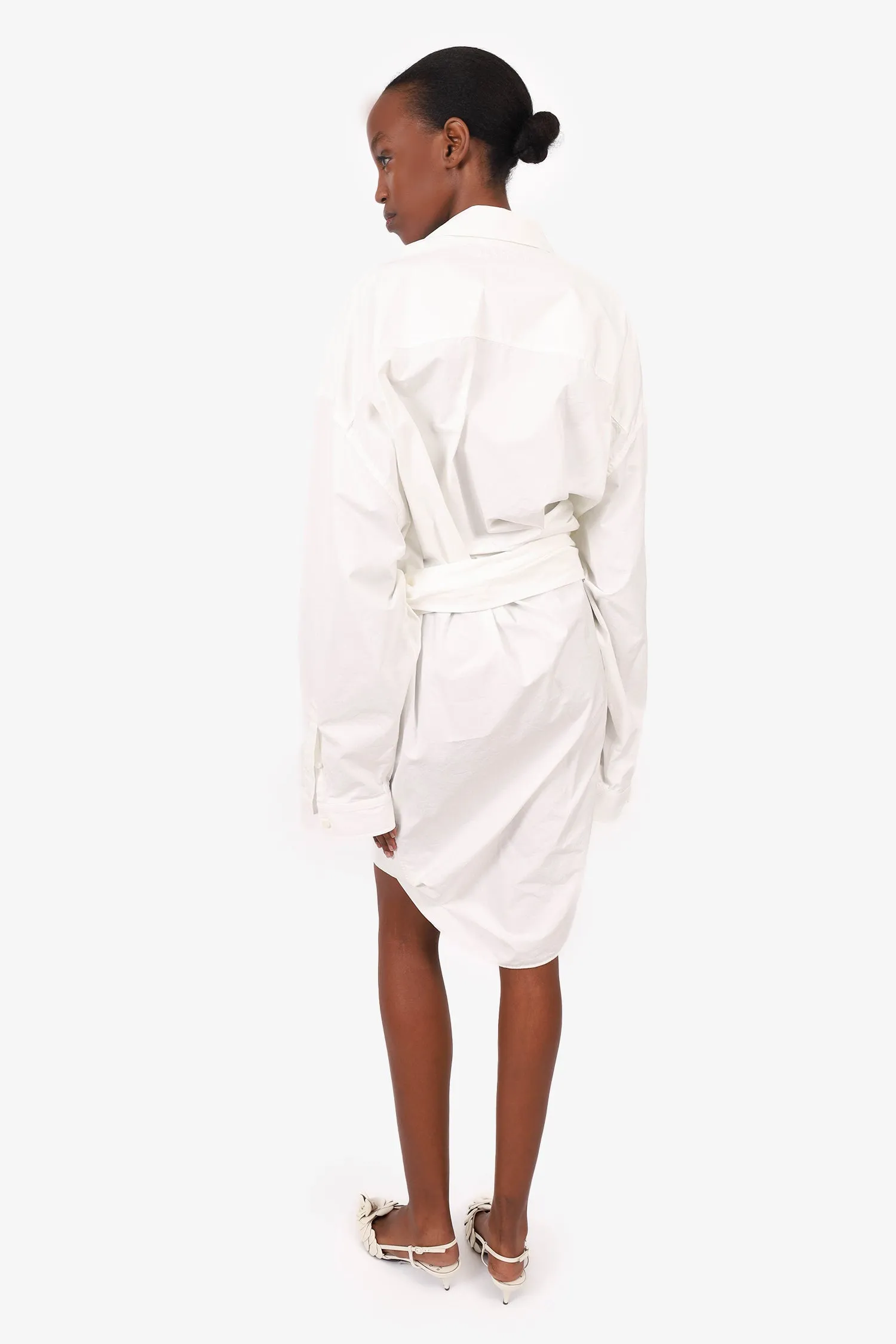 Balenciaga White Wrap Shirt Dress Size 38