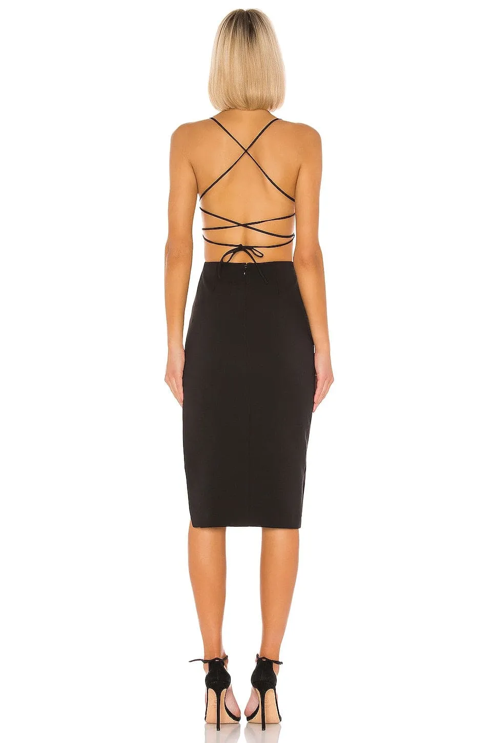 Becky Midi Stylish Dress in Black