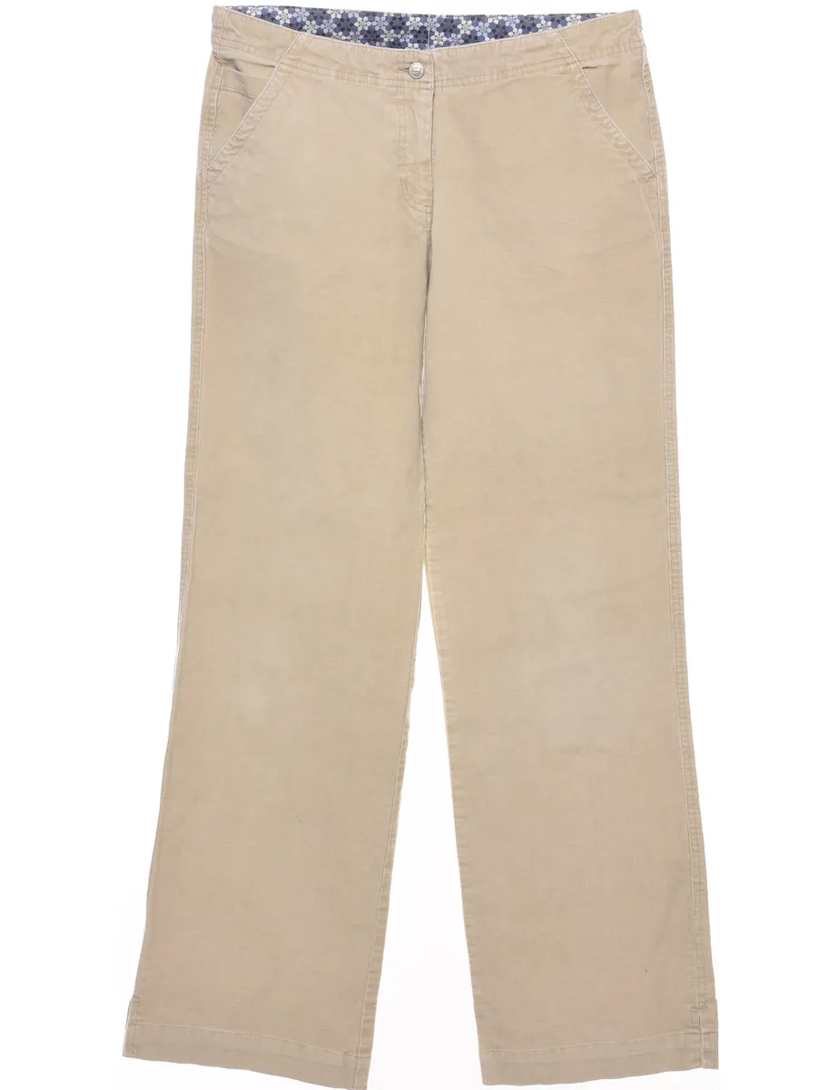 Beige Classic Corduroy Fabric Trousers - W32 L32