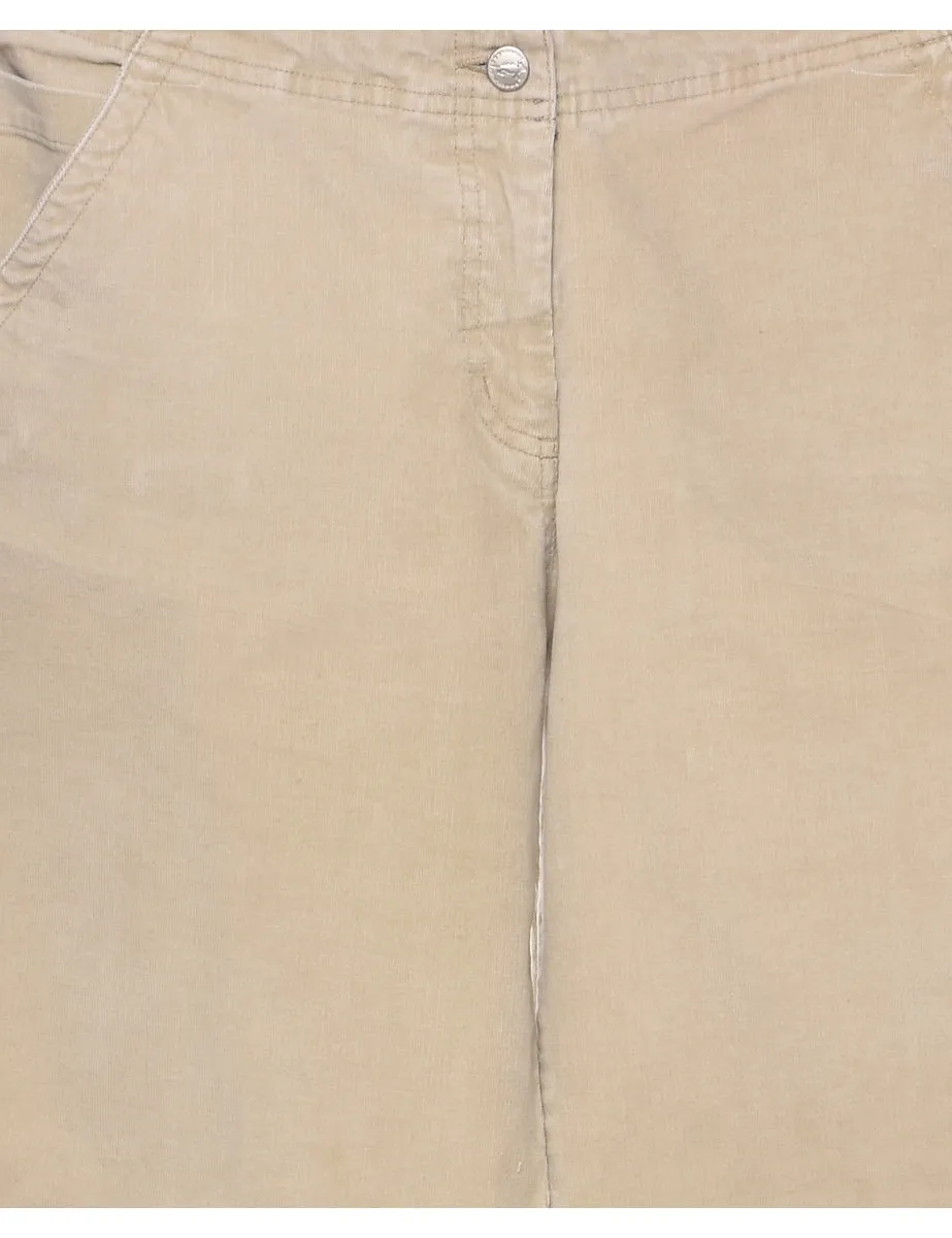 Beige Classic Corduroy Fabric Trousers - W32 L32