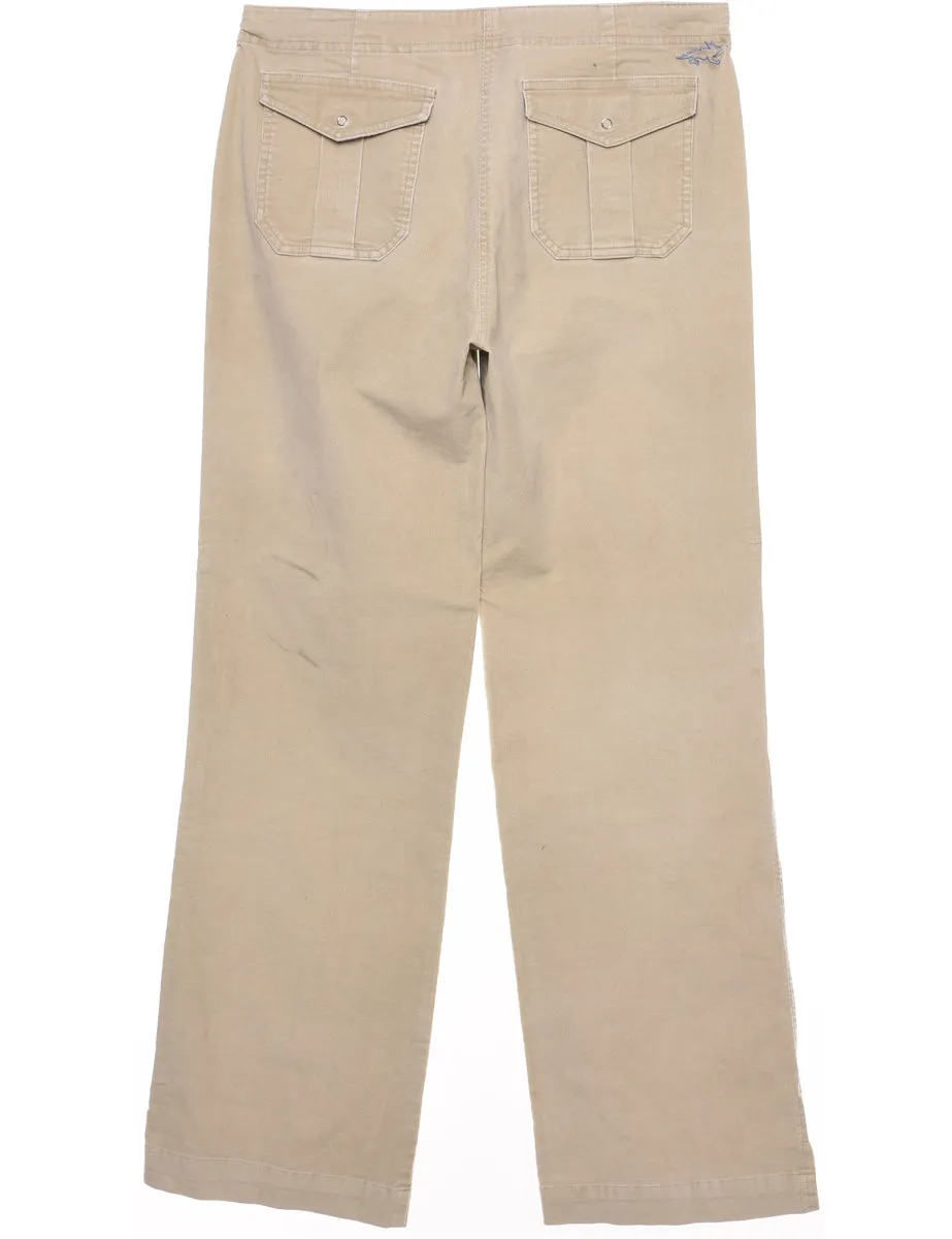 Beige Classic Corduroy Fabric Trousers - W32 L32