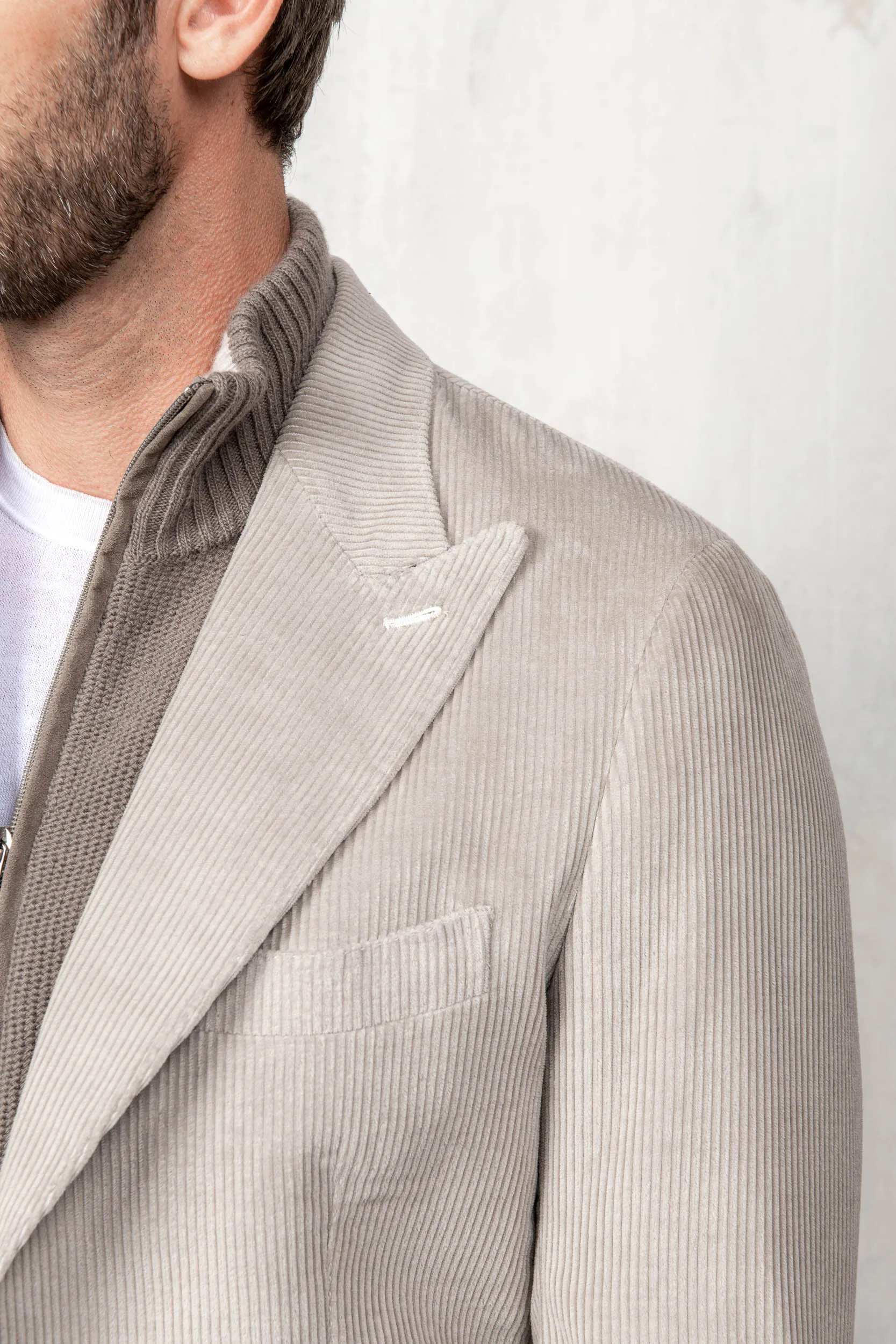 Beige corduroy jacket "Soragna Collection" - Made in Italy