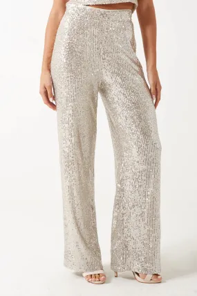 BELLE SEQUIN TROUSERS (CHAMPAGNE)