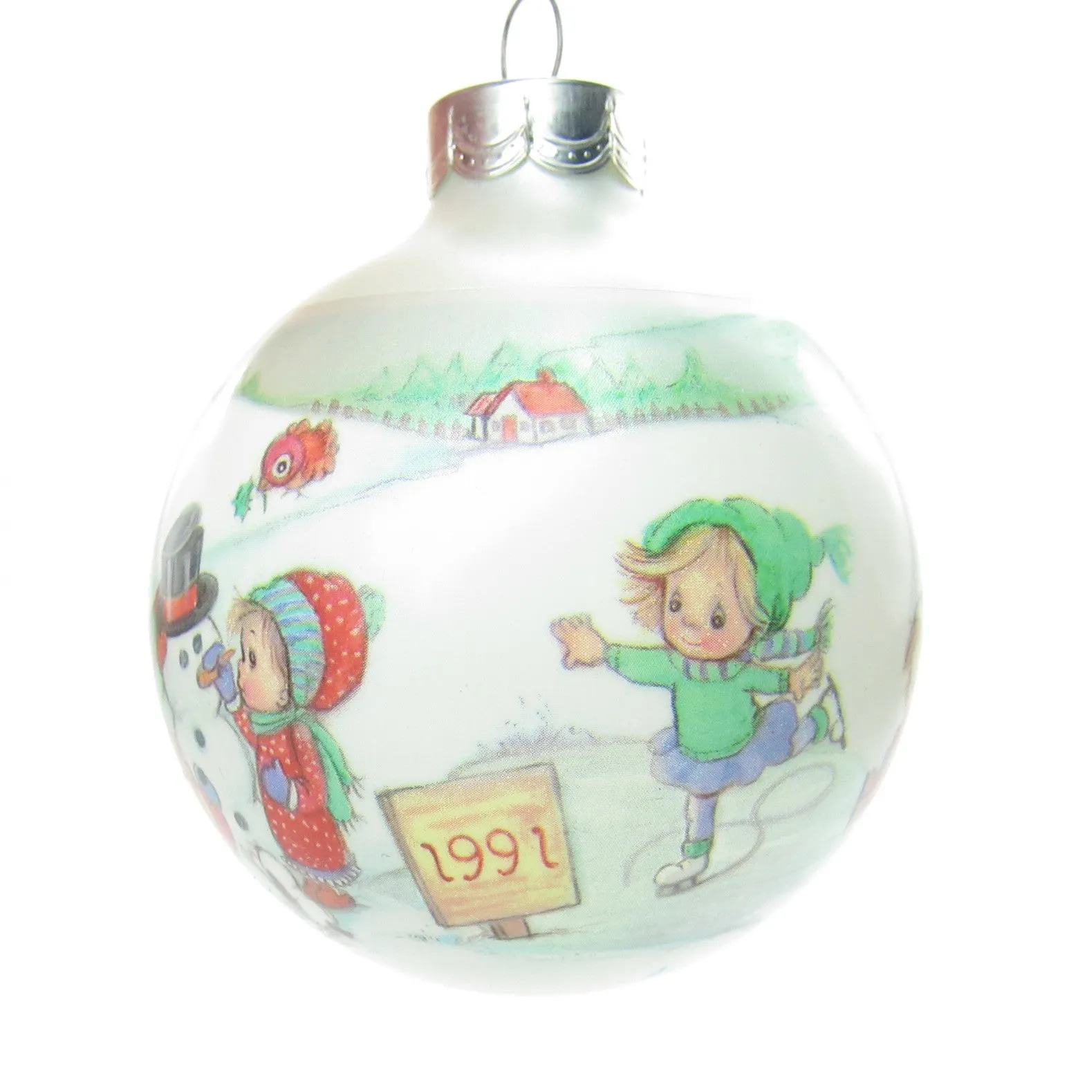 Betsey Clark Ornament #6 Home for Christmas 1991 Vintage Hallmark Keepsake Glass Ball