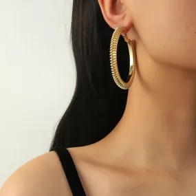 Big Round Punk Trendy Hyperbole Hiphop Accessories Earring