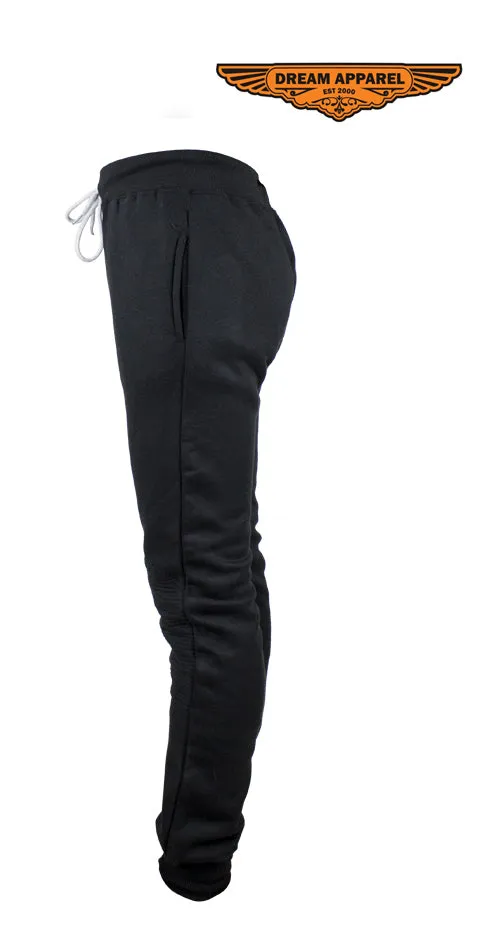 Black Jogger Sweatpants W/ Ribbed Panels