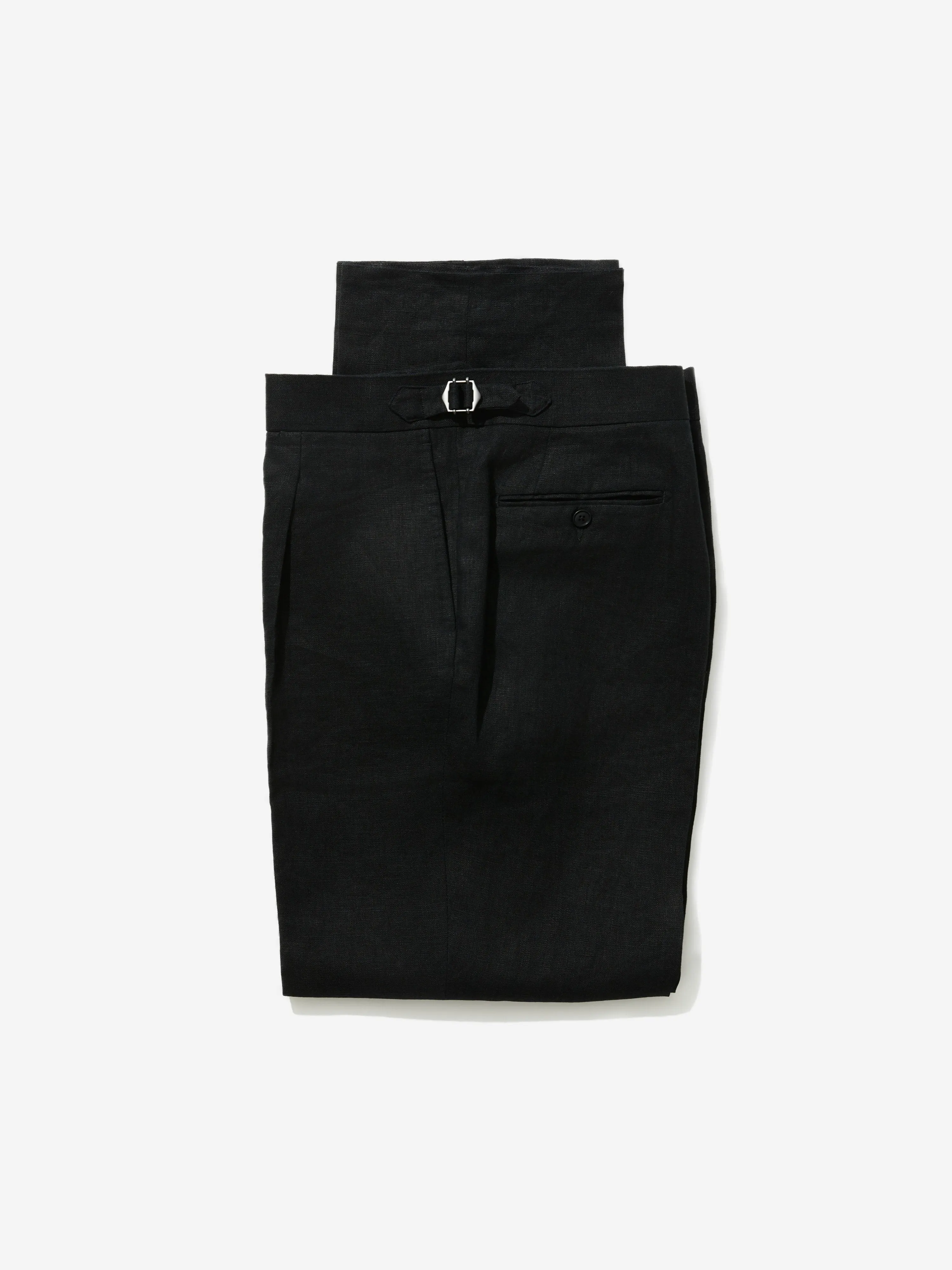 Black Linen Oscar Trousers (Wide Fit)