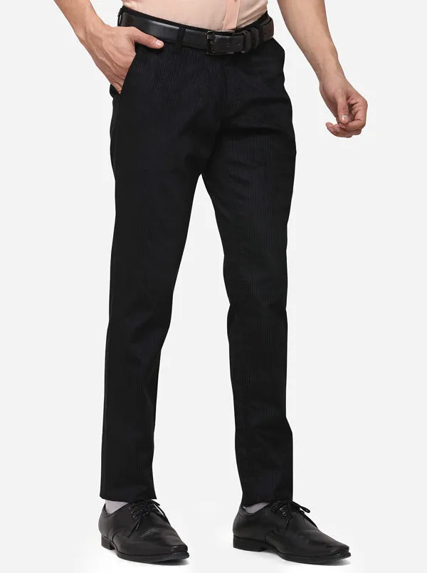 Black Super Slim Fit Solid Club Wear Trouser | JB Studio