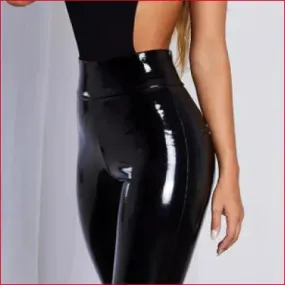 Black Vinyl Shiny Sexy Leggings