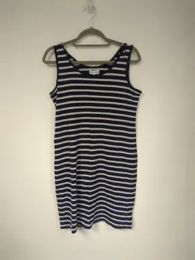 Blue & white stripes bodycon maternity dress, Next, Size 18 (Elastane, Cotton)