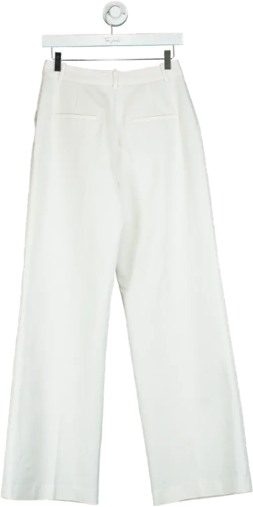 boa. Cream Formal Straight Leg Trousers UK S