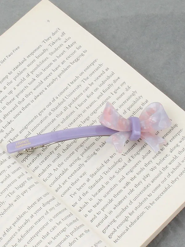 Bowknot Geometric Solid Color Hair Clips