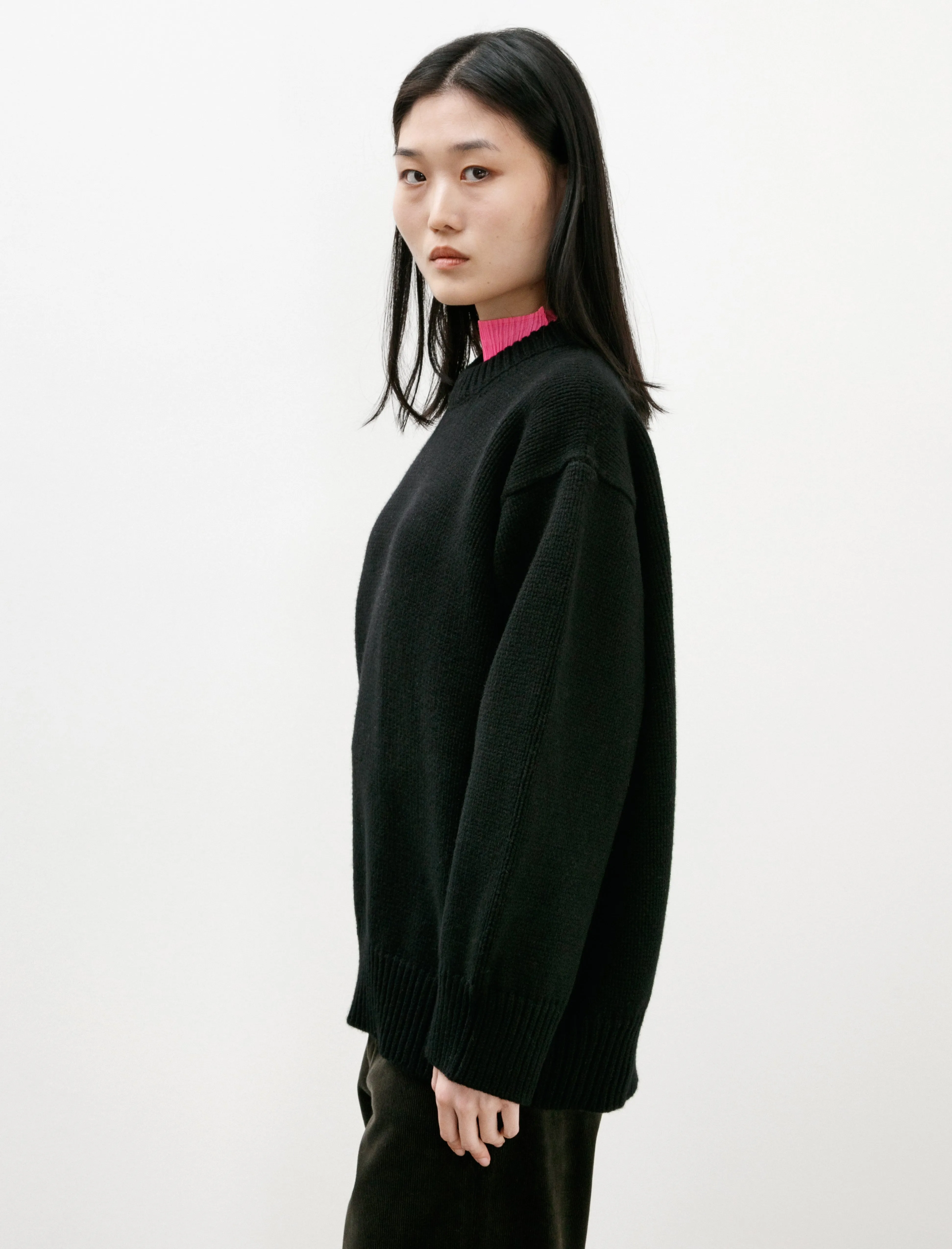 Caragh Chunky Slouch Crewneck Black