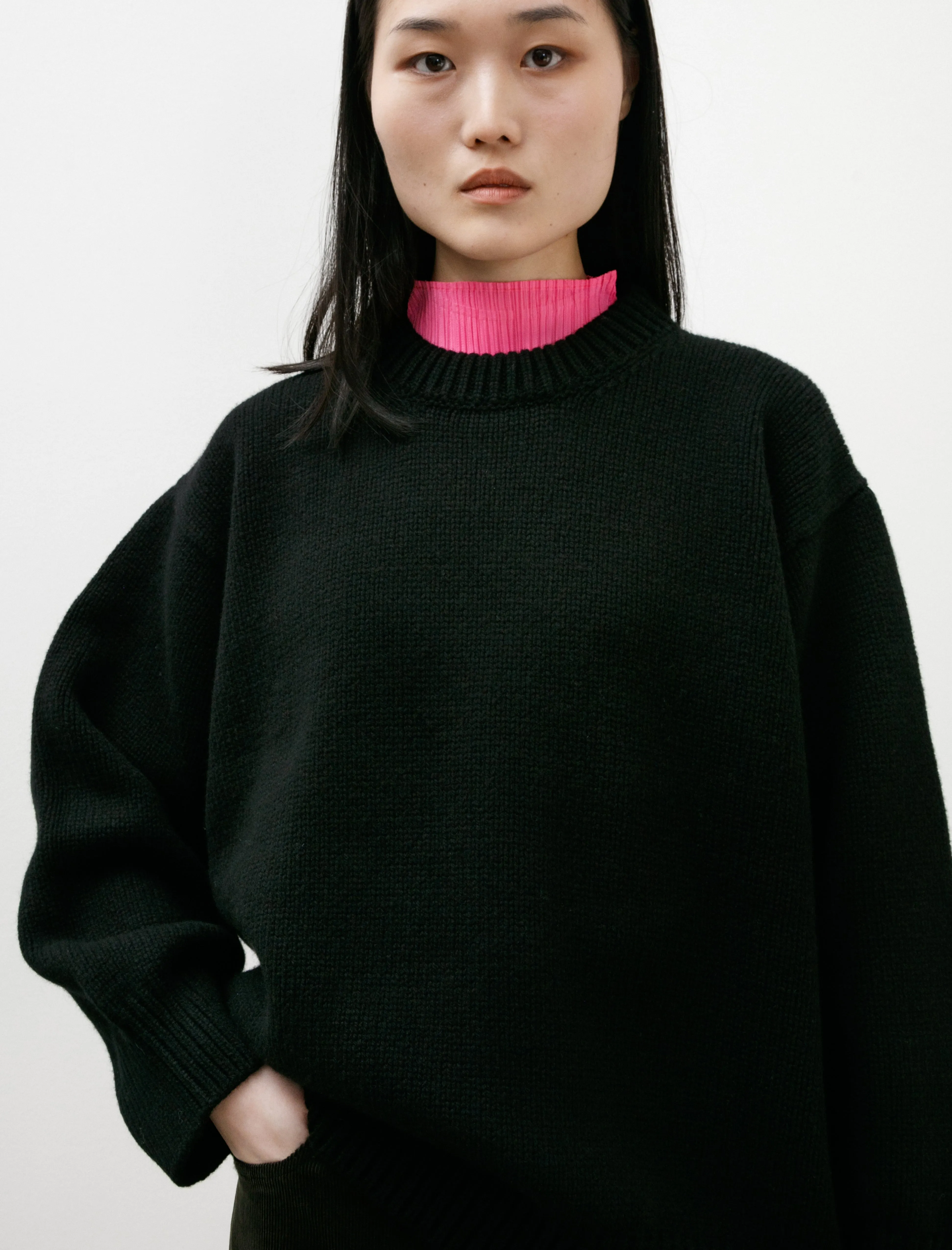 Caragh Chunky Slouch Crewneck Black