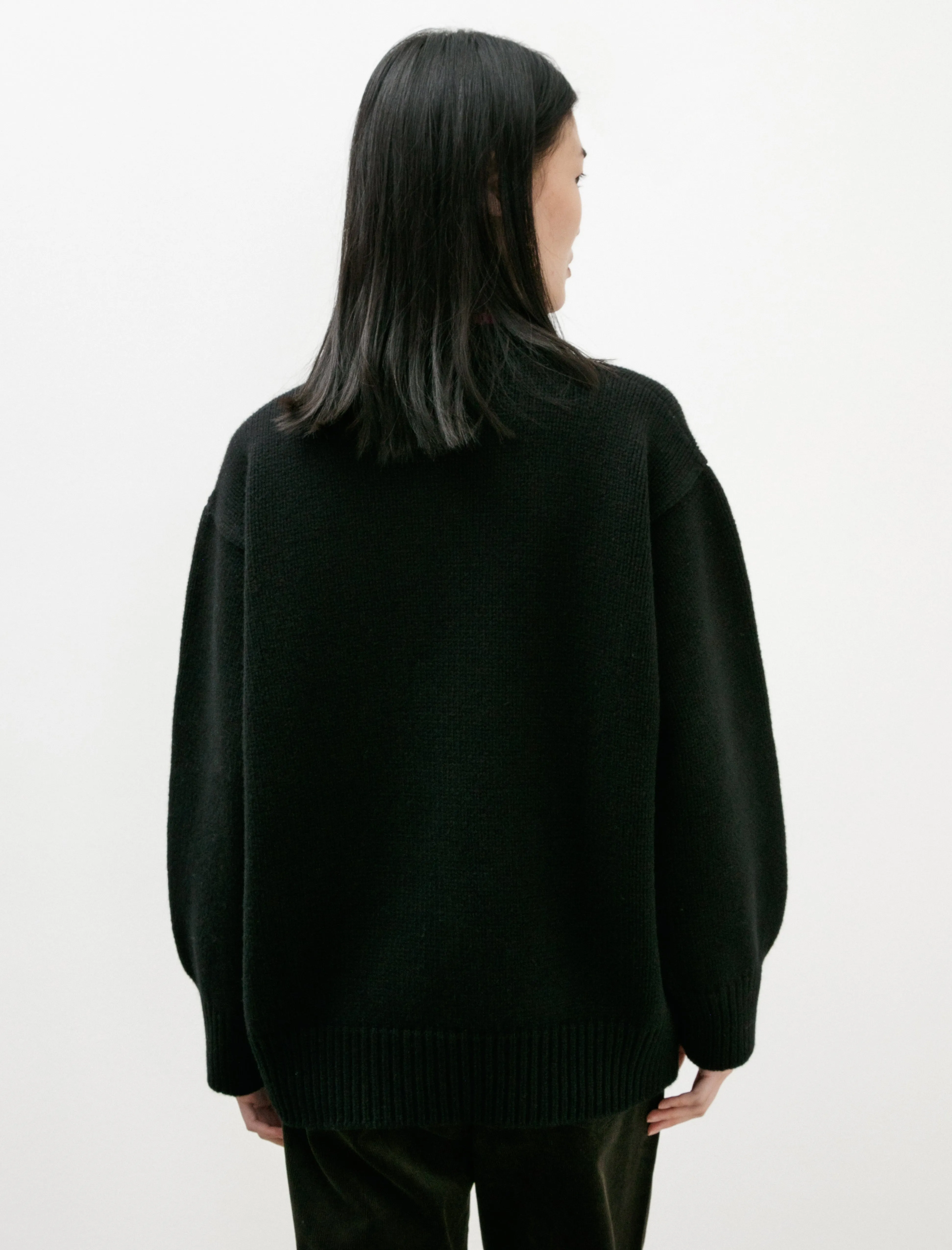 Caragh Chunky Slouch Crewneck Black