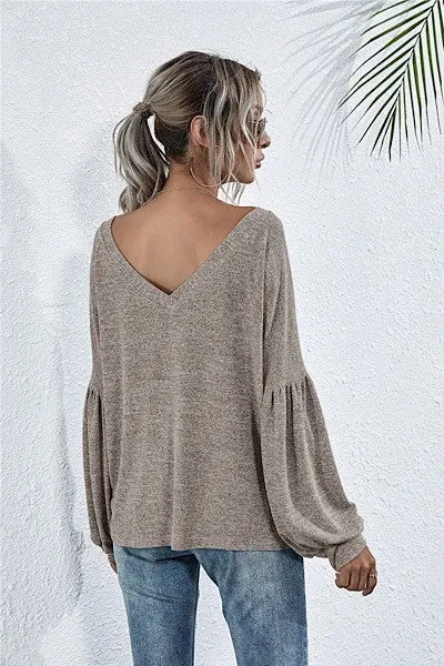 Cassidy Balloon Sleeve Knit Top