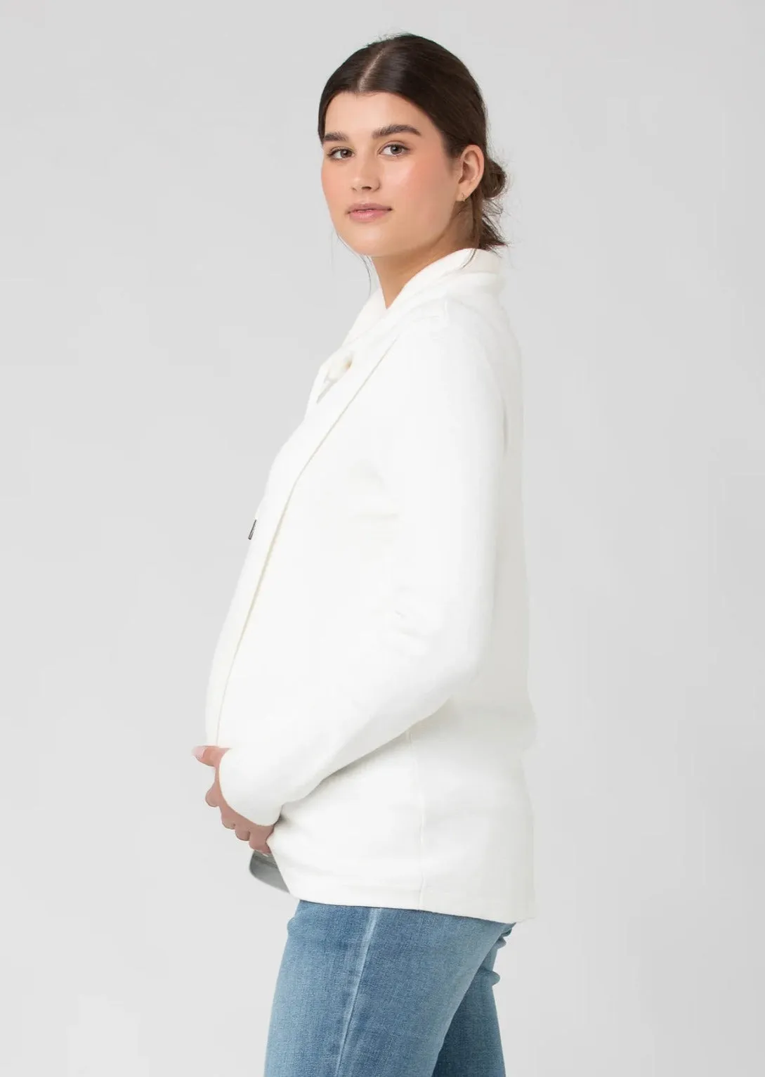 Cassie Cross Over Nursing Knit - White