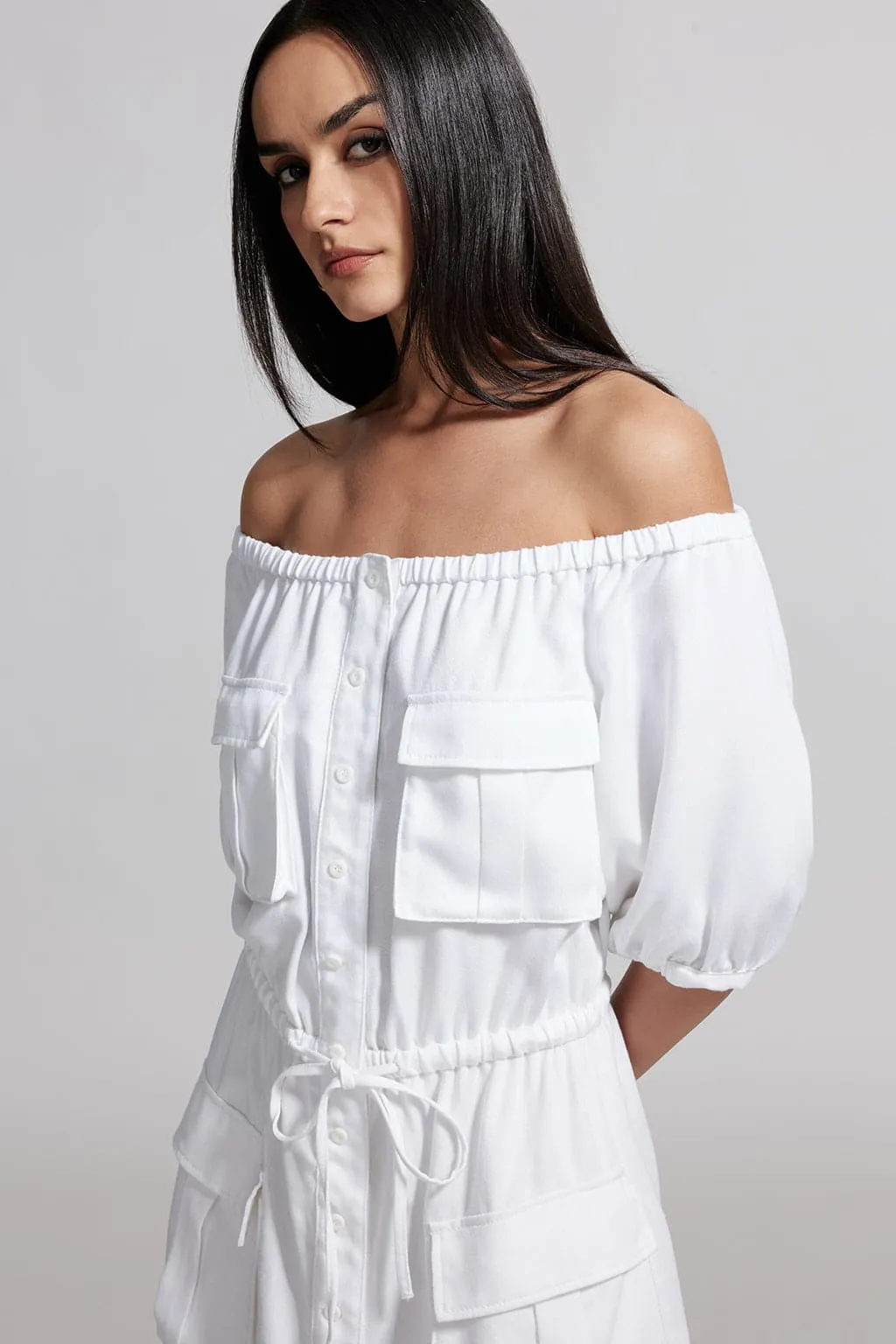 Casual Tencel White Denim Dress