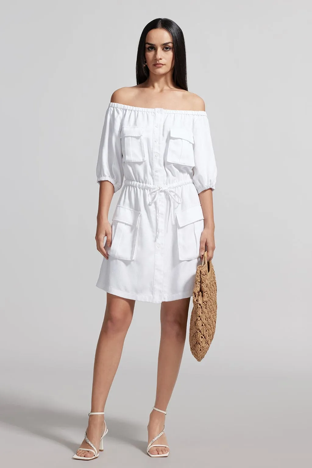 Casual Tencel White Denim Dress