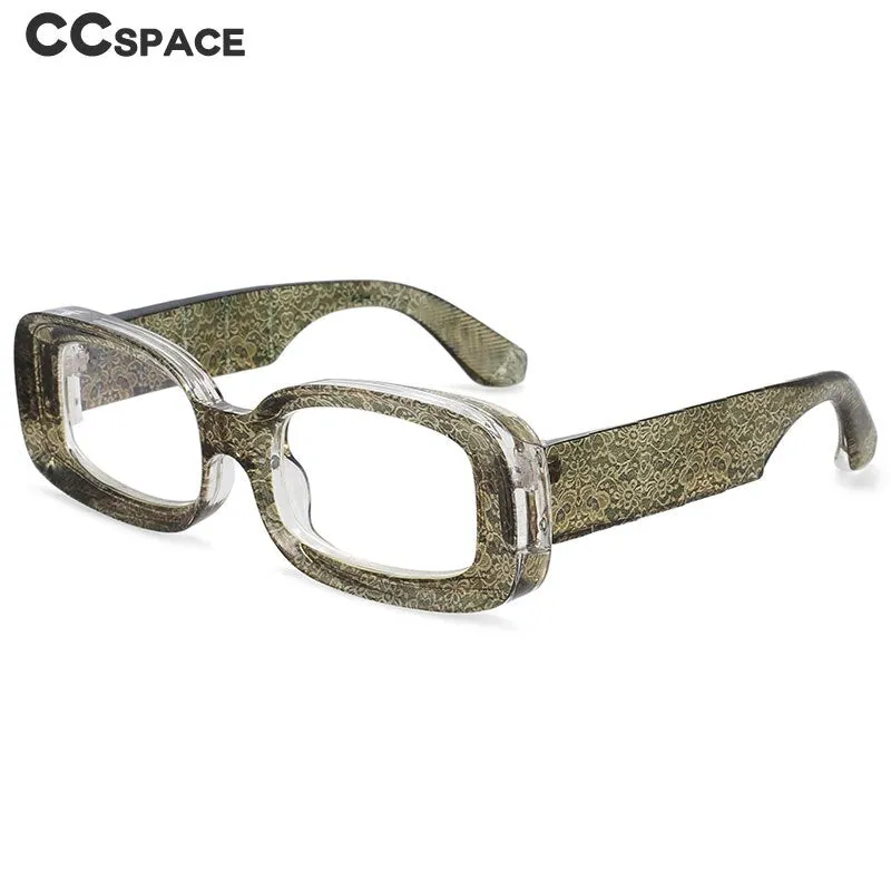 CCspace Unisex Full Rim Rectangle Resin Frame Punk Eyeglasses 54430