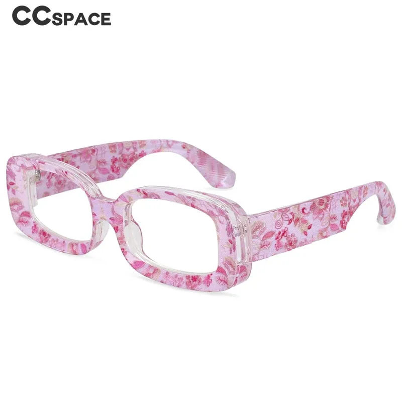 CCspace Unisex Full Rim Rectangle Resin Frame Punk Eyeglasses 54430