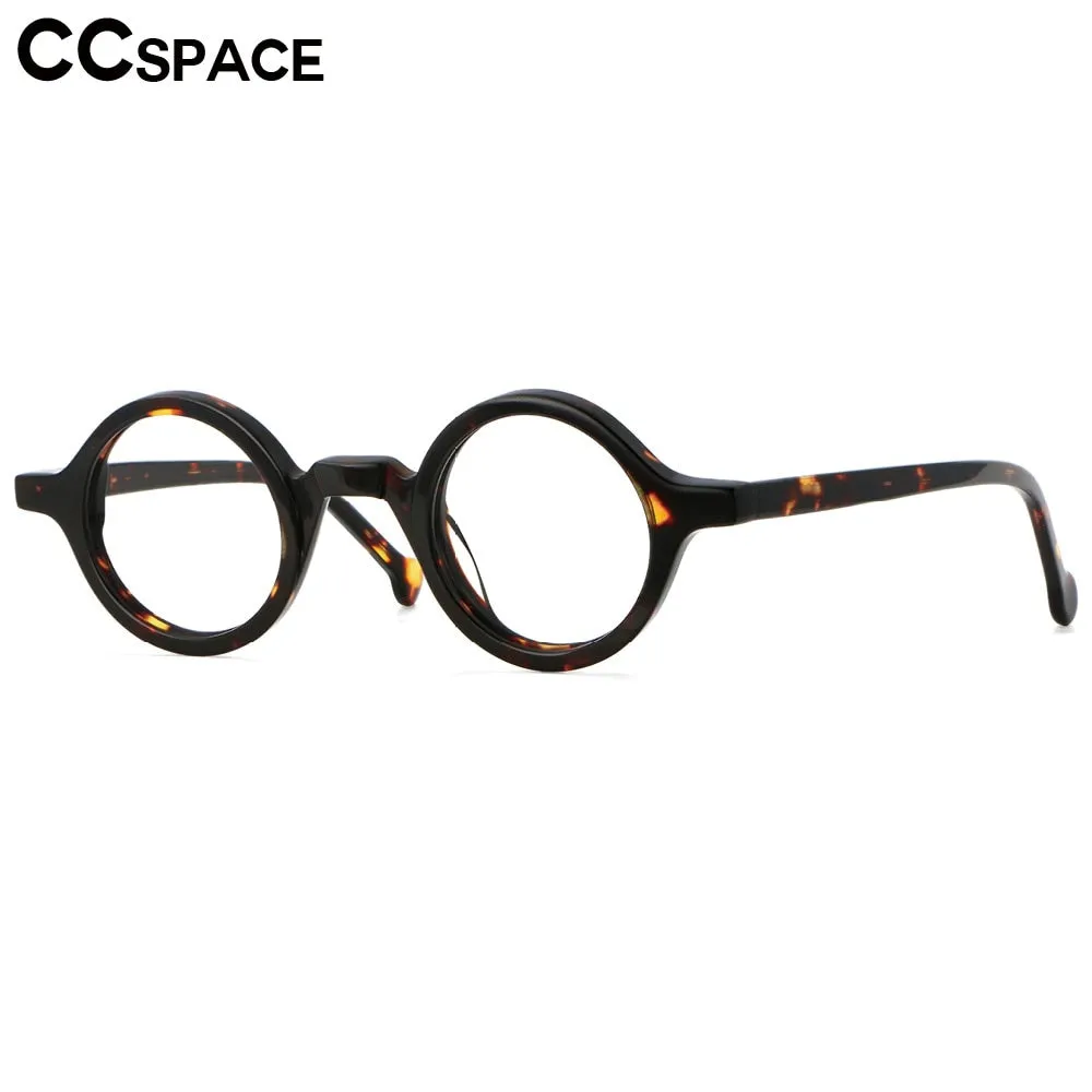 CCspace Unisex Full Rim Round Acetate Punk Frame Eyeglasses 53678