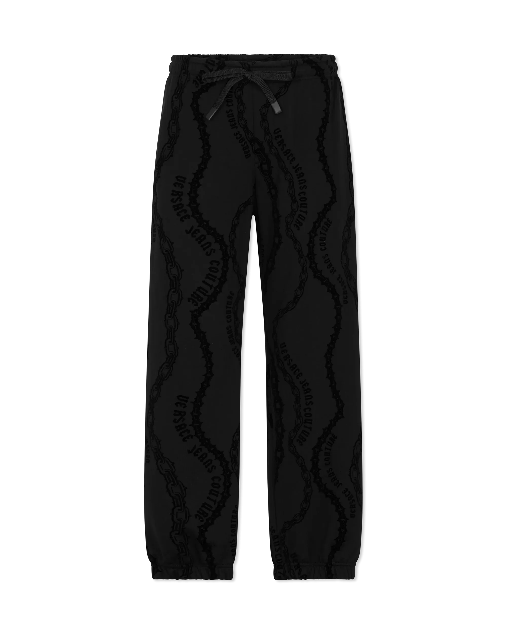 Chain Print Logo Drawstring Sweatpants