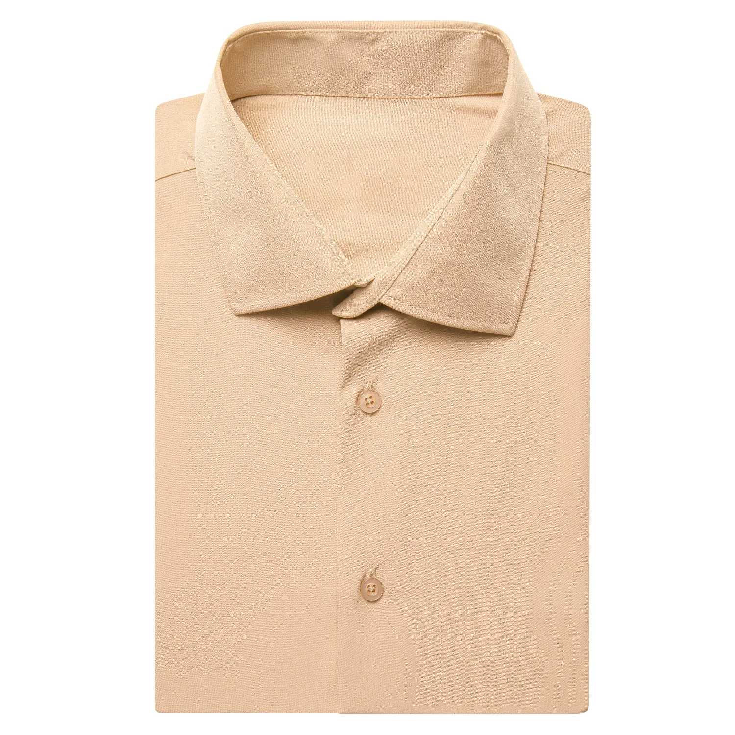 Champagne Solid Men's Short Sleeve Shirt