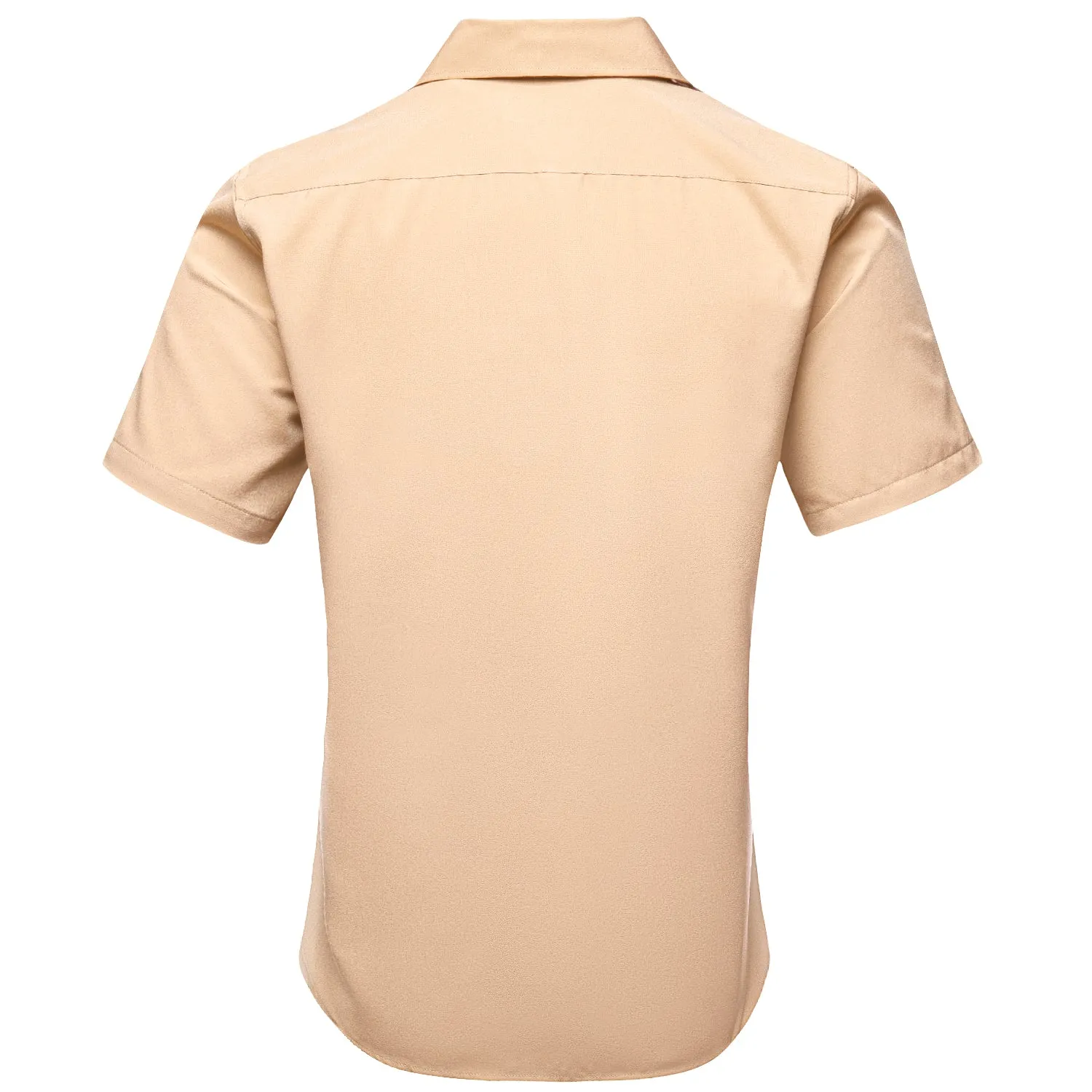 Champagne Solid Men's Short Sleeve Shirt