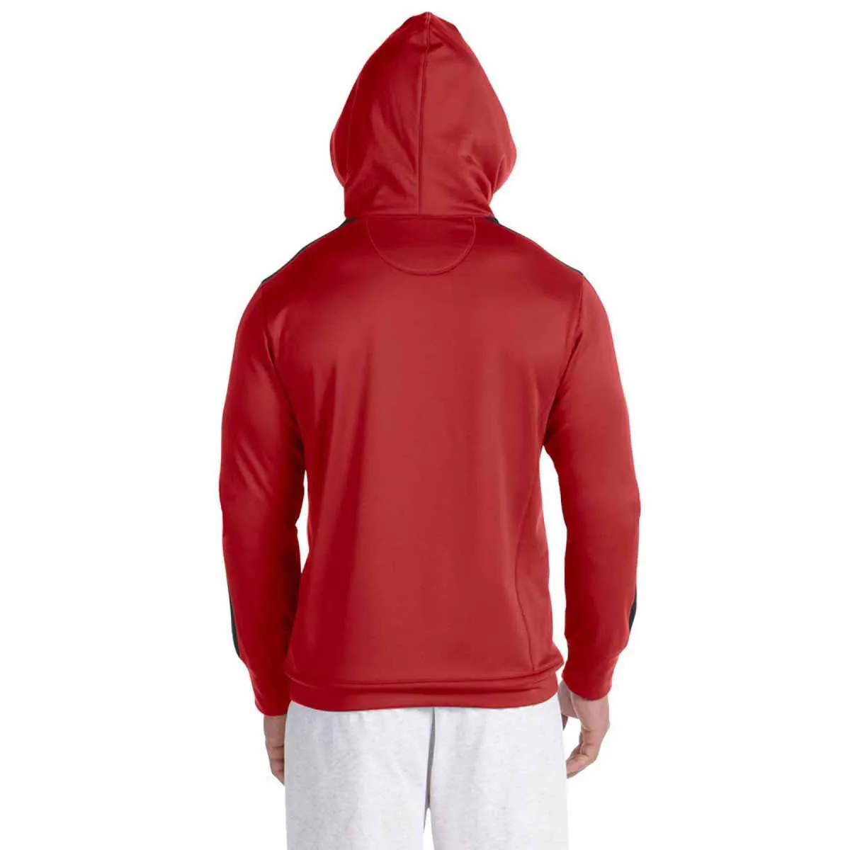 Champion Men's Scarlet/Black Performance 5.4-Ounce Colorblock Pullover Hood