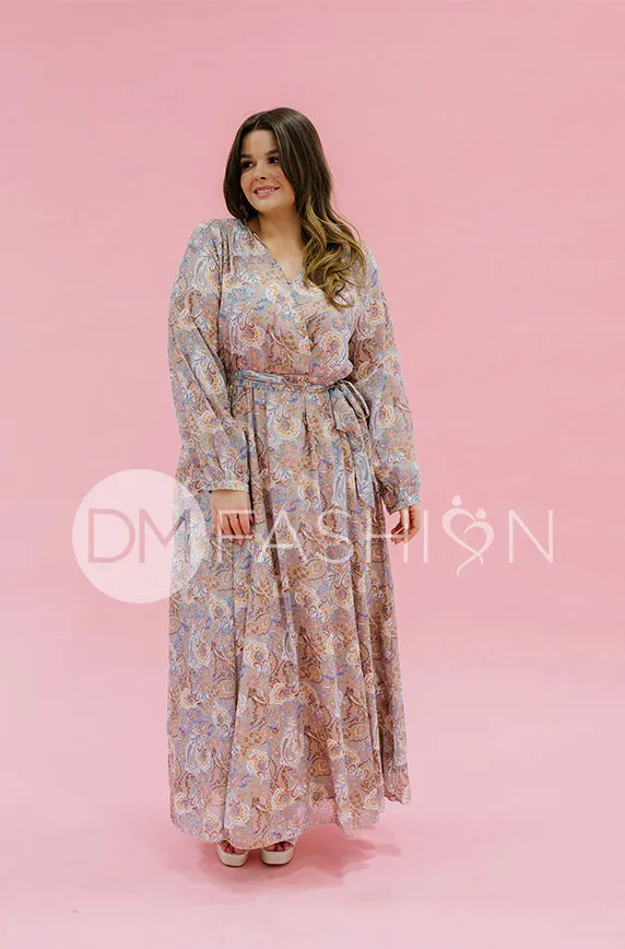 Chanel Gray Décor Floral Maxi - DM Exclusive - Nursing Friendly - Maternity Friendly - FINAL SALE