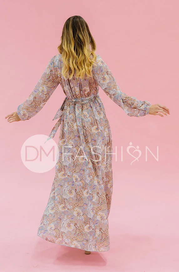 Chanel Gray Décor Floral Maxi - DM Exclusive - Nursing Friendly - Maternity Friendly - FINAL SALE